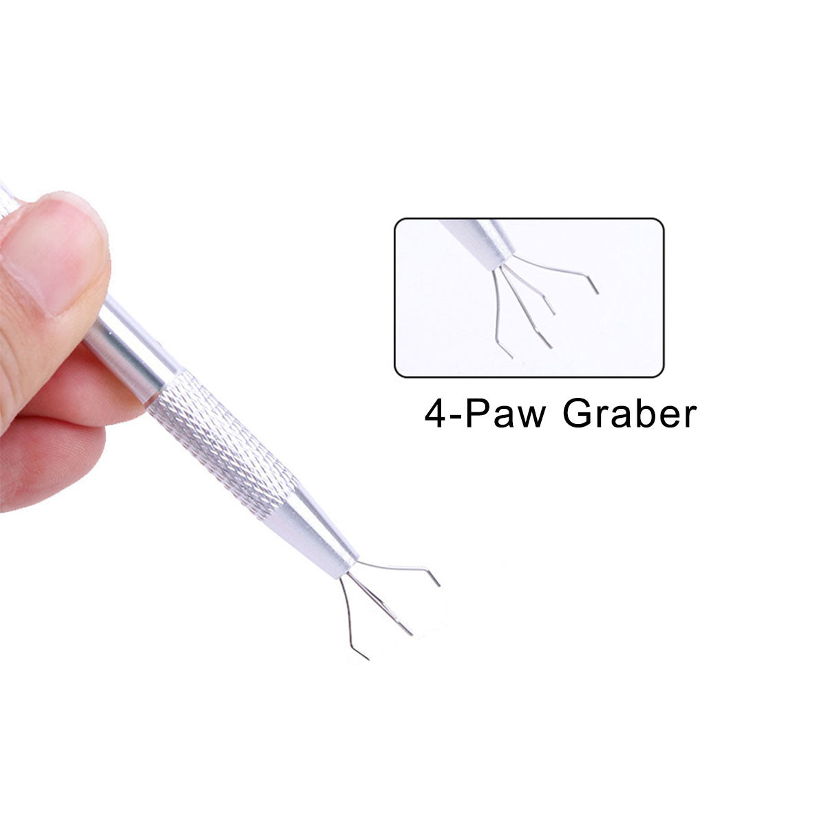 4-prong IC/BGA Chip Extractor Tool Adjustable Jaws with Anti-Slip Grip for Electronics, Jewelry & Nail Art
