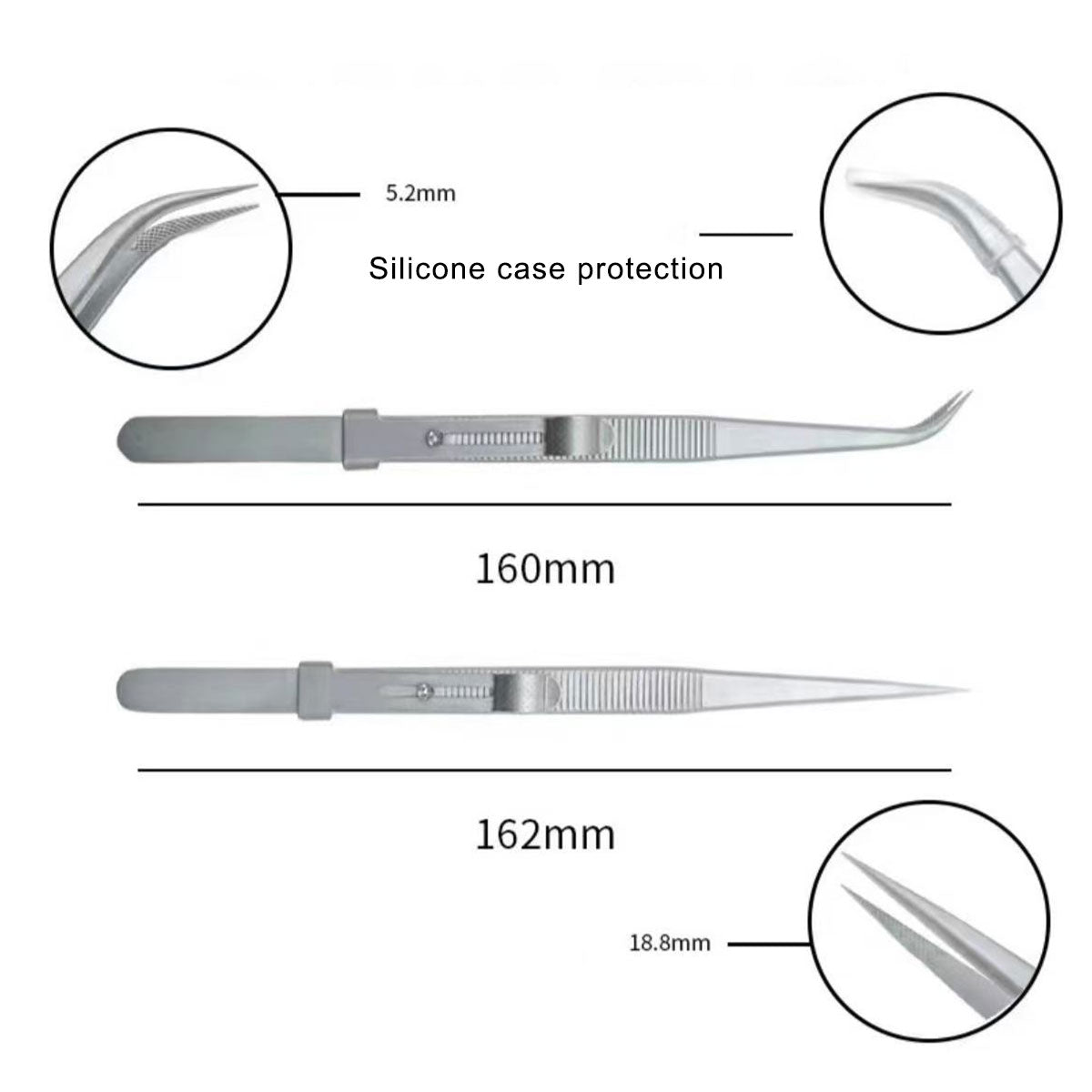 Stainless Steel Straight Bent Tips tweezers